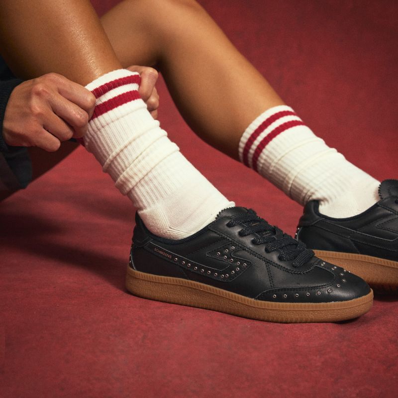 SHEFFIELD STUDS W - NAPPA/STUDS - BLACK/SILVER